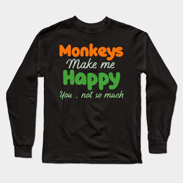 monkeys Long Sleeve T-Shirt by Design stars 5